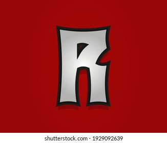 R letter Rock and Roll font. Classic, retro vintage 1970s design. Vector font for rock music poster, vintage label and more