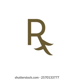 R letter roots logo, icon, vector illustration