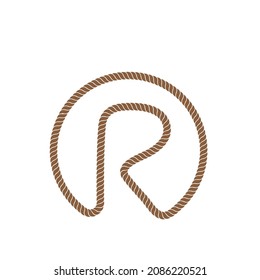 R letter rope vector icon  illustration design template