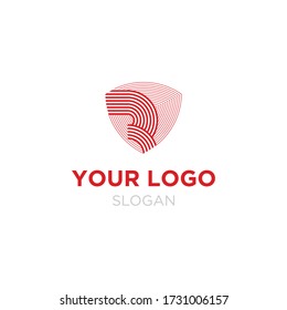 Diseños de logotipo de seguridad de letras R