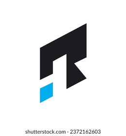 R letter  simple logo concept design template web
