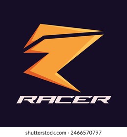 R Letter Speed Racing Car Bike Gaming Power Logo