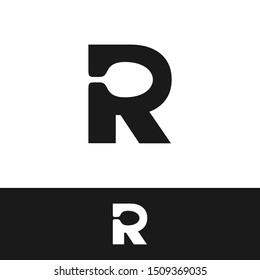 R Letter Spoon Logo Design Template Inspiration, Vector Illustration.
