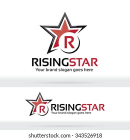 R Letter and Star Logo for Sport and Television Business.