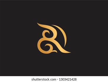 R letter stylize logo. Monogram type.