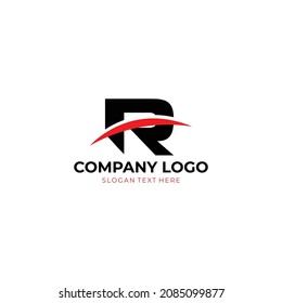 R letter swoosh logo with vector Free Design,  R logo vector, letter R  swoosh  logo vector, creative Letter R letter logo