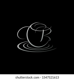 R  letter tea pot logo. Creative design concept tea pot line shape with letter R  for restaurant, cafe, brand identity