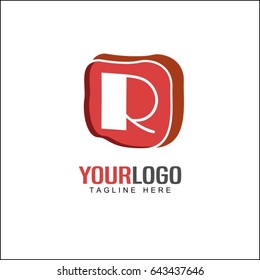R letter tech logo. Media advertisement company design concept.