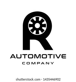 R Letter tire vector logo template. This font suitable for automotive business. 