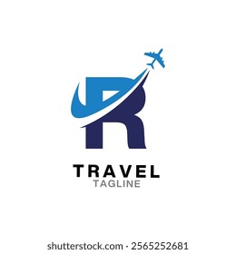 R letter Travel Logo Icon, Summer travel logo icon template, Travel agency logo template.