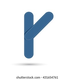 r Letter vector with blue Jeans  on White background