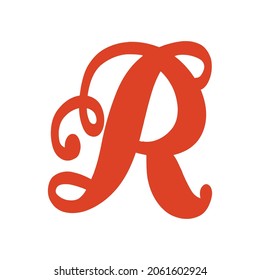 R Letter in vector Design