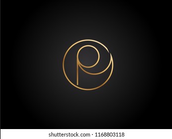 R letter Vector Design in gold color