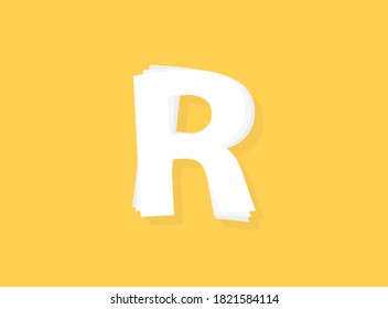 Letra R fuente vectorial, diseño de capas modernas. Ilustración Eps10             
