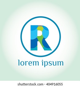 R letter vector logo