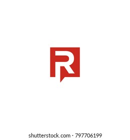 R letter vector logo abstract 