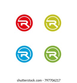 R letter vector logo abstract 