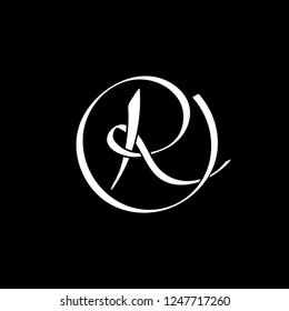 R letter vector logo. R calligraphic emblem emblem design