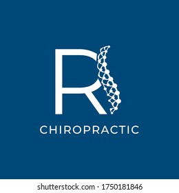 R letter vector logo. Chiropractic logo.
Spinal health emblem