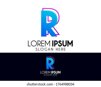 Diseño del logotipo vectorial de letra R. Concepto de icono moderno. Logo profesional para la identidad de marca. Elemento de símbolo creativo o plantilla