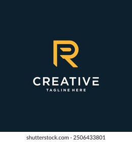 R letter vector logo design. logo template