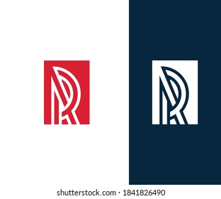 R letter vector logo design.Very simple and simple looking.