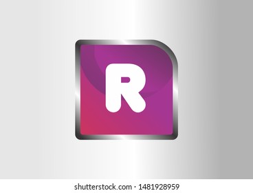 R letter vector logo illustration. Alphabet vector logo illustration. Purple Vector logo.