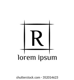 R letter vector logo template (sign, symbol, emblem, ornament)