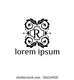 R letter vector logo template (sign, symbol, emblem, ornament)