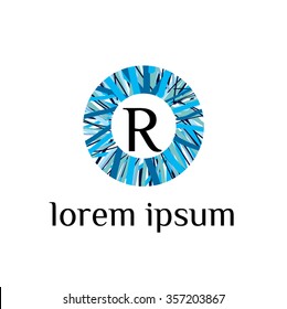 R letter vector logo template (sign, symbol, emblem, ornament)