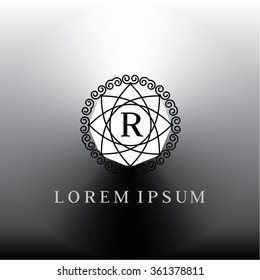 R letter vector logo template (sign, symbol, emblem, ornament)