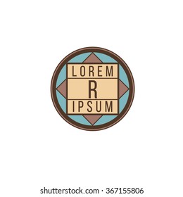 R letter vector logo template (sign, symbol, emblem, ornament)