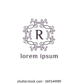 R letter vector logo template (sign, symbol, emblem, ornament)