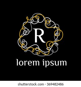R letter vector logo template (sign, symbol, emblem, ornament)
