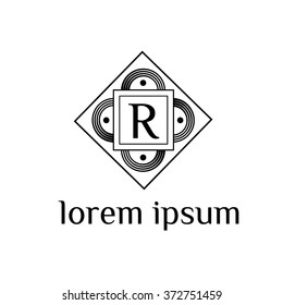 R letter vector logo template (sign, symbol, emblem, ornament)