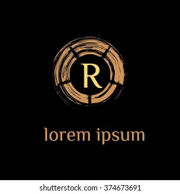 R letter vector logo template (sign, symbol, emblem, ornament)