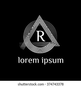 R letter vector logo template (sign, symbol, emblem, ornament)