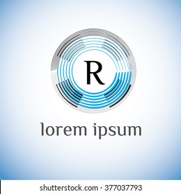 R letter vector logo template (sign, symbol, emblem, ornament)