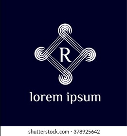R letter vector logo template (sign, symbol, emblem, ornament)