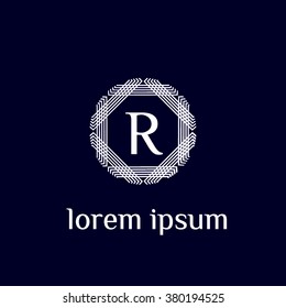 R letter vector logo template (sign, symbol, emblem, ornament)