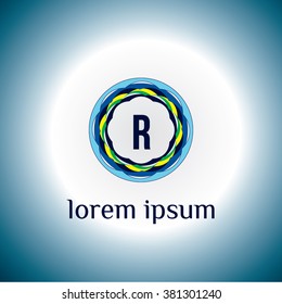 R letter vector logo template (sign, symbol, emblem, ornament)