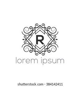 R letter vector logo template (sign, symbol, emblem, ornament)