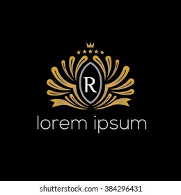R letter vector logo template (sign, symbol, emblem, ornament)