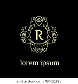 R letter vector logo template (sign, symbol, emblem, ornament)