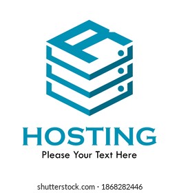 R Letter vector template logo with  hosting symbol. This logo is creative and can be used for network, system, technology, website, database, computing, app etc