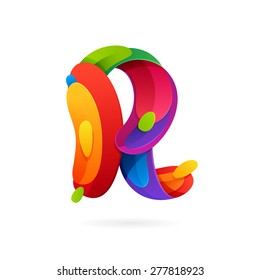 R letter volume logo, vector design template elements

