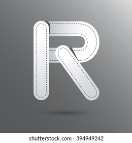 R letter with water white and gray color . Vector design template elements for your design 