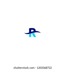 R letter with wave effect vector logo design
