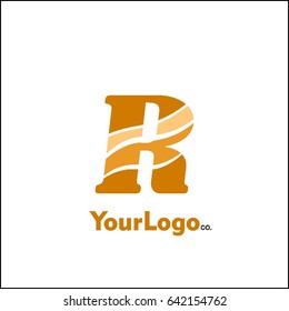 R letter wave Logo Template vector illustration and nature icon vector