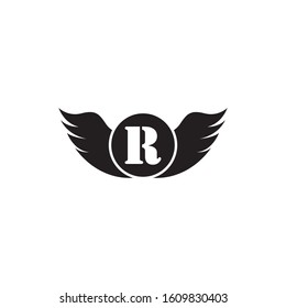 R Letter wing logo business template vector icon